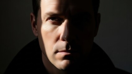 Fototapeta premium Dramatic Male Portrait in Low Key Lighting