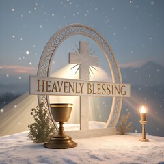 First Holy Communion Sacred Chalice with Dove and Wheat Symbol