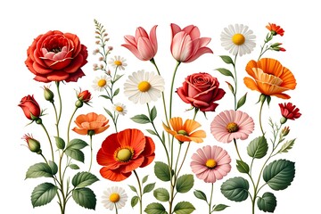 Fototapeta premium Seamless pattern with red poppies