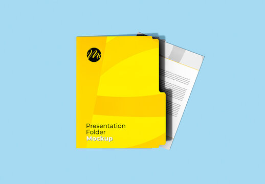 Corporative Paper Folder Close View Mockup