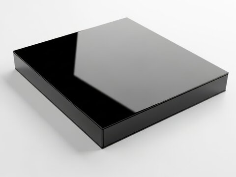Minimalist black square box with reflective surface