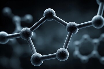 Close-up of molecular structure on dark background