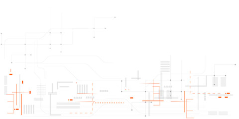 Obraz premium Abstract circuit technology board concept white background.