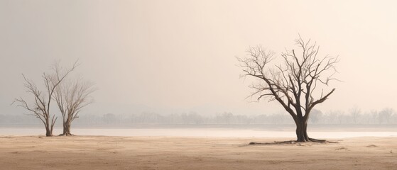 Minimalist Landscape of Limpopo Riverbank Under Scorching Sunlight