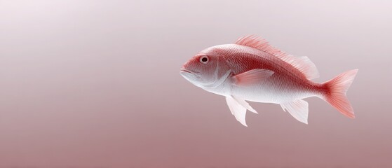 Minimalist Red Snapper Fish Design with Sleek Profiling Style