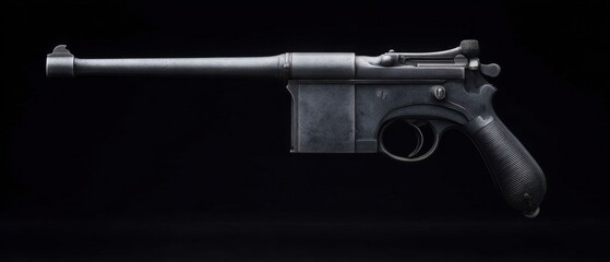 Minimalist Representation of a Vintage Japanese Gun in Dark Setting