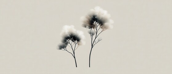 Stylized Minimalist Plants with Atropidae Inspiration in Soft Colors