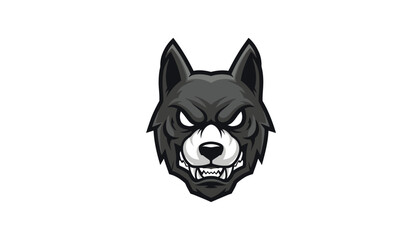 Obraz premium Menacing Black Dog Head Illustration.