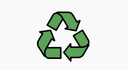 Obraz premium Green recycle or recycling arrows flat icon for apps and websites
