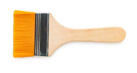 Construction brushes close-up on a white isolated background