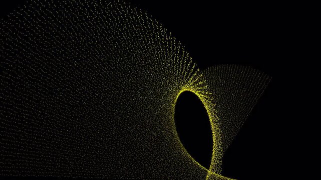 Swirling yellow points on black  abstract pattern for design projects, backgrounds, digital art, and more creative endeavors. (alpha channel)
