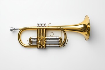 Obraz premium a trumpet musical instrument isolated over white background