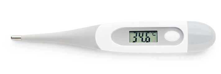 Electric body thermometer on a white isolated background