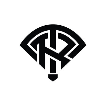 TR or RT Letter Logo Baseball Field Monogram Design