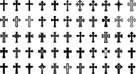 Fototapeta premium Easter sunday crosses collection christian symbolism on resurrection sunday