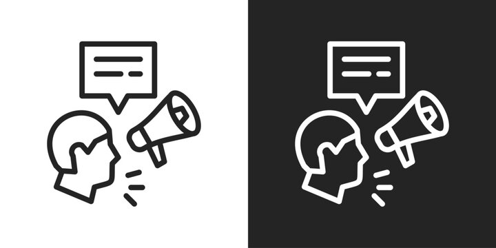 Advocacy Icon In Black And White Line Style