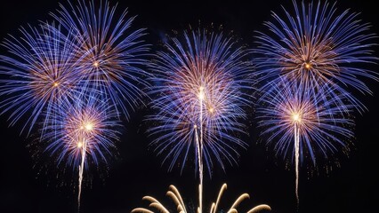 Fototapeta premium Fireworks display isolated on transparent background