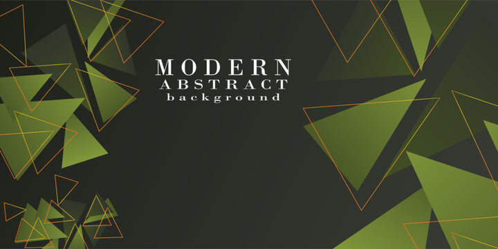 Modern green abstract geometric background with overlapping layered triangles and dynamic shapes, perfect for technology, business and creative design projects.