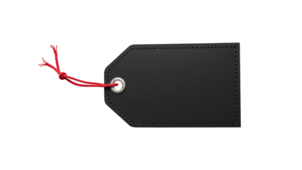 Blank tag with red string, perfect for labeling items or gifts, showcasing simple and elegant design