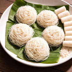 white string hoppers (idiyappam)