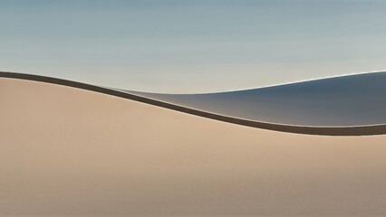 Abstract flowing wave of sand and sky in soft natural light.
