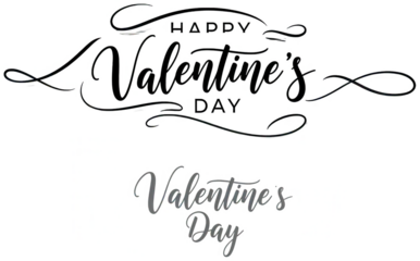 Valentine Happy Valentine's day black and white text with gray Valentine's day text background