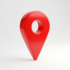 Glossy Red 3D Location Pin