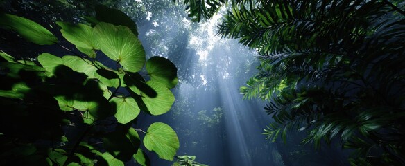 Sunlight dances through the thick leaves like laughter in a hidden jungle.
