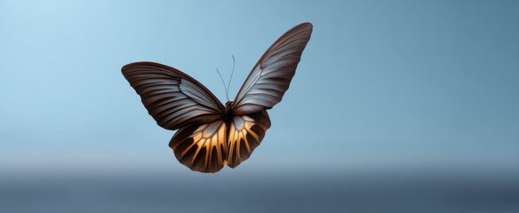 Obraz premium butterfly wings dancing on a bright backdrop representing elegance and liberty in flight