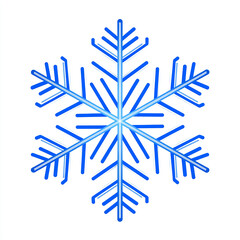 Vibrant blue winter snowflake illustration isolated on a clean white background.  . made with generative AI