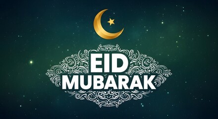 Fototapeta premium Eid mubarak wishes a festive islamic celebration of eid al fitr and eid al adha
