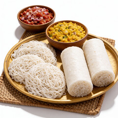 white string hoppers (idiyappam)