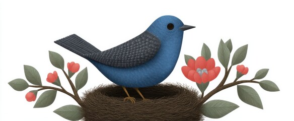 Fototapeta premium A bird nurtures its nest a tiny cradle of dreams and fresh starts called hope.