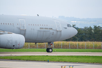 A330 Multinational Multi Role Tanker Transport Fleet aircraft preparing for ground operations at military airbase