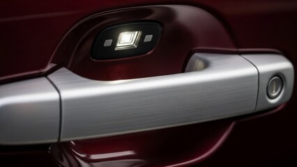 Close-up of modern car door handle.