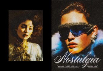 Nostalgic Core Poster Photo Effect Mockup