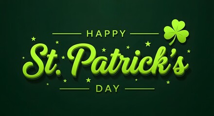 Happy st patricks day wishes with shamrock and green accents