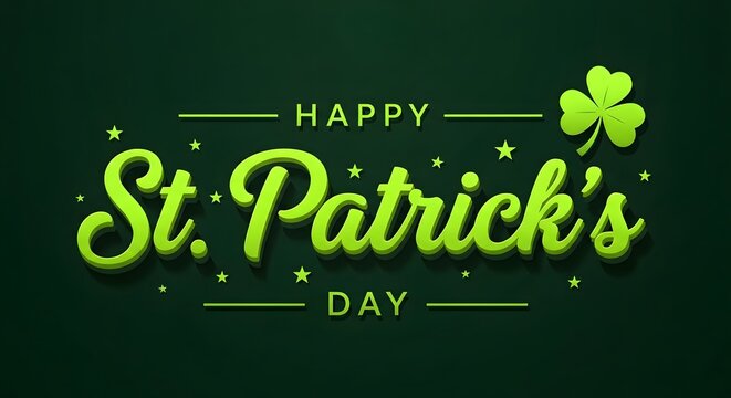 Happy st patricks day wishes with shamrock and green accents