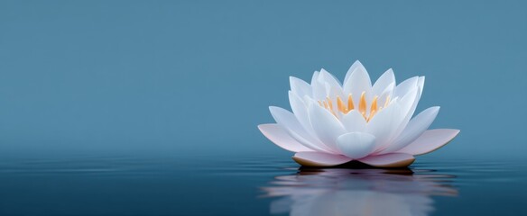 a drifting lotus flower on calm water is a whisper of peace and purity