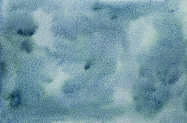 Watercolor blue  green hand drawn background, monochrome element for wedding and party design