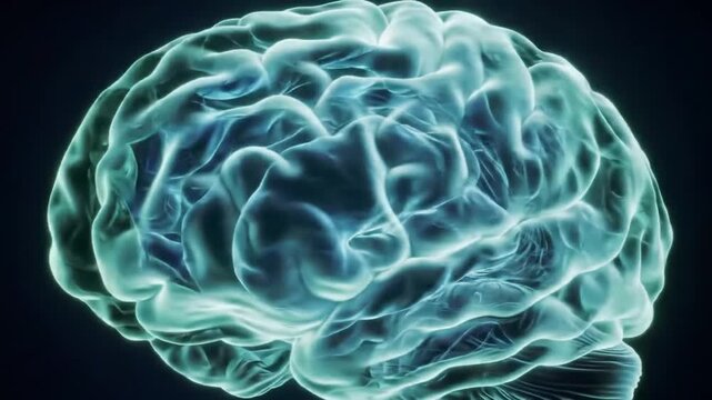 Abstract glowing human brain anatomy visualization conceptual healthcare