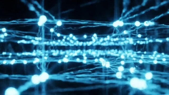 Abstract glowing network connections digital data flow and communication