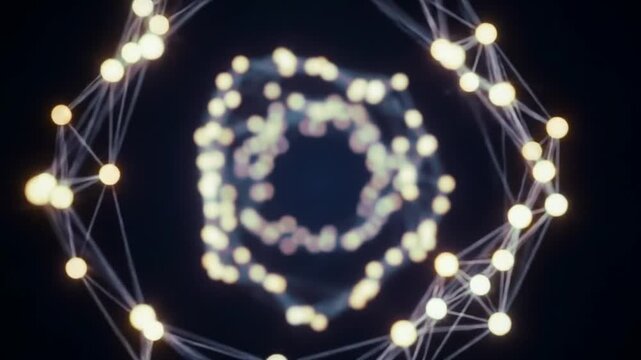 Abstract glowing network of connected points against dark background
