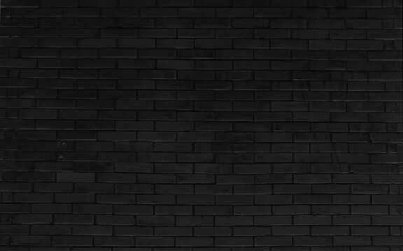 Vector realistic isolated black brick wall background for template and layout decoration.