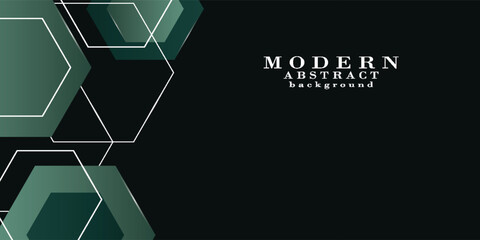 Green dynamic hexagon pattern background with trendy banner background elements Concept. design modern. simple background.