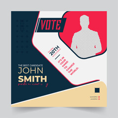 Vote Social Media Banner Template Design