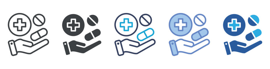 Obraz premium Treatment icon set multiple style collection