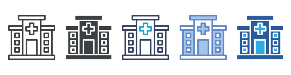 Hospital icon set multiple style collection © Critical