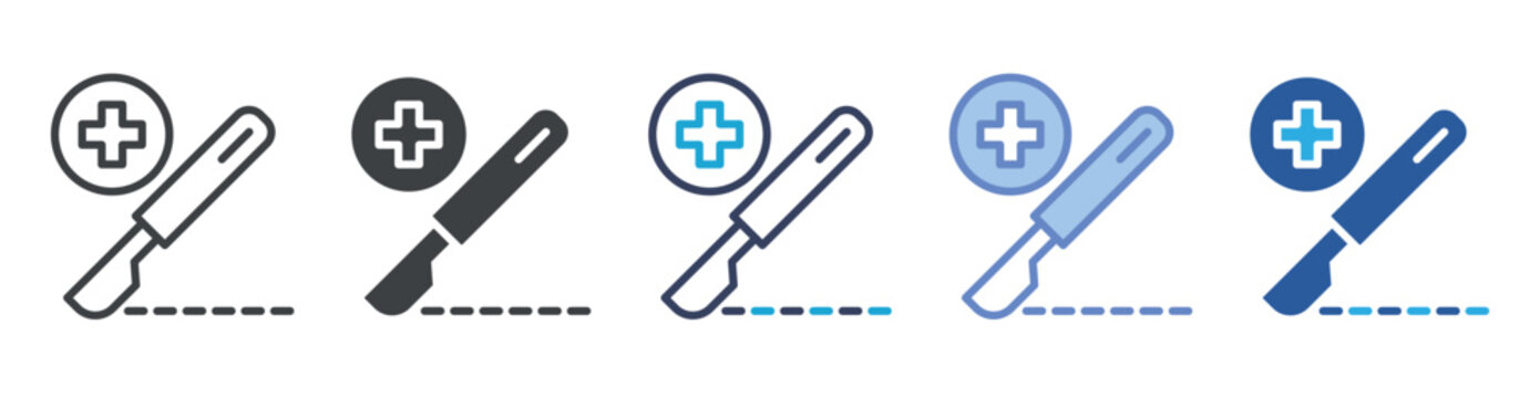 Surgery icon set multiple style collection