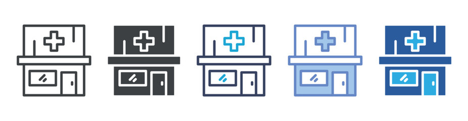 Obraz premium Clinic icon set multiple style collection